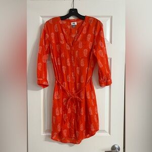 Old Navy Vibrant Red Paisley Dress